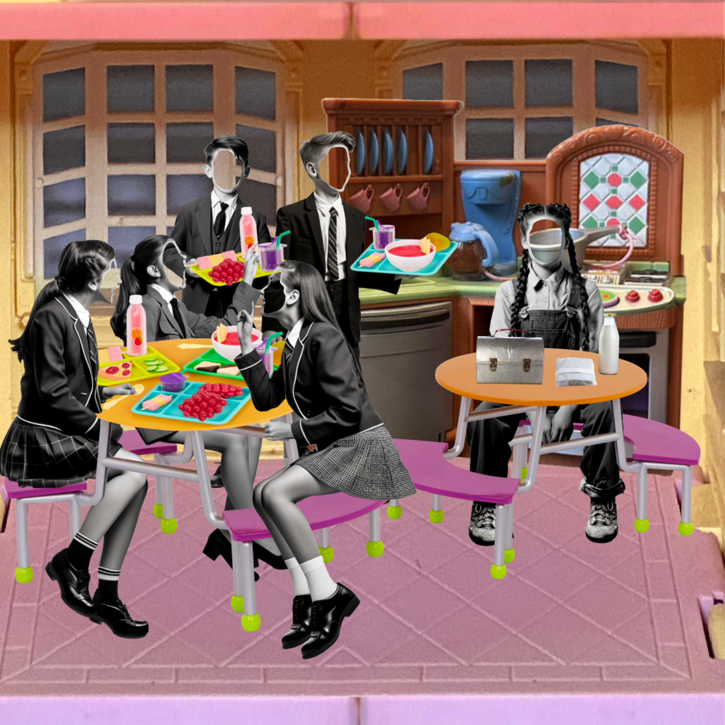Rebecca Rose - Charades of Youth - 2023 - Second Frame - 3D Digital Collage NFT - Collage Artist - SuperRare Editorial